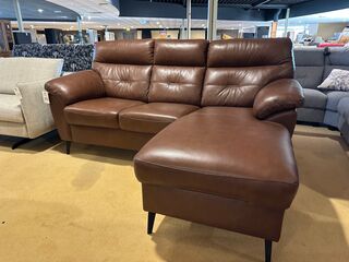 2-zits bank met chair long, espresso bruin